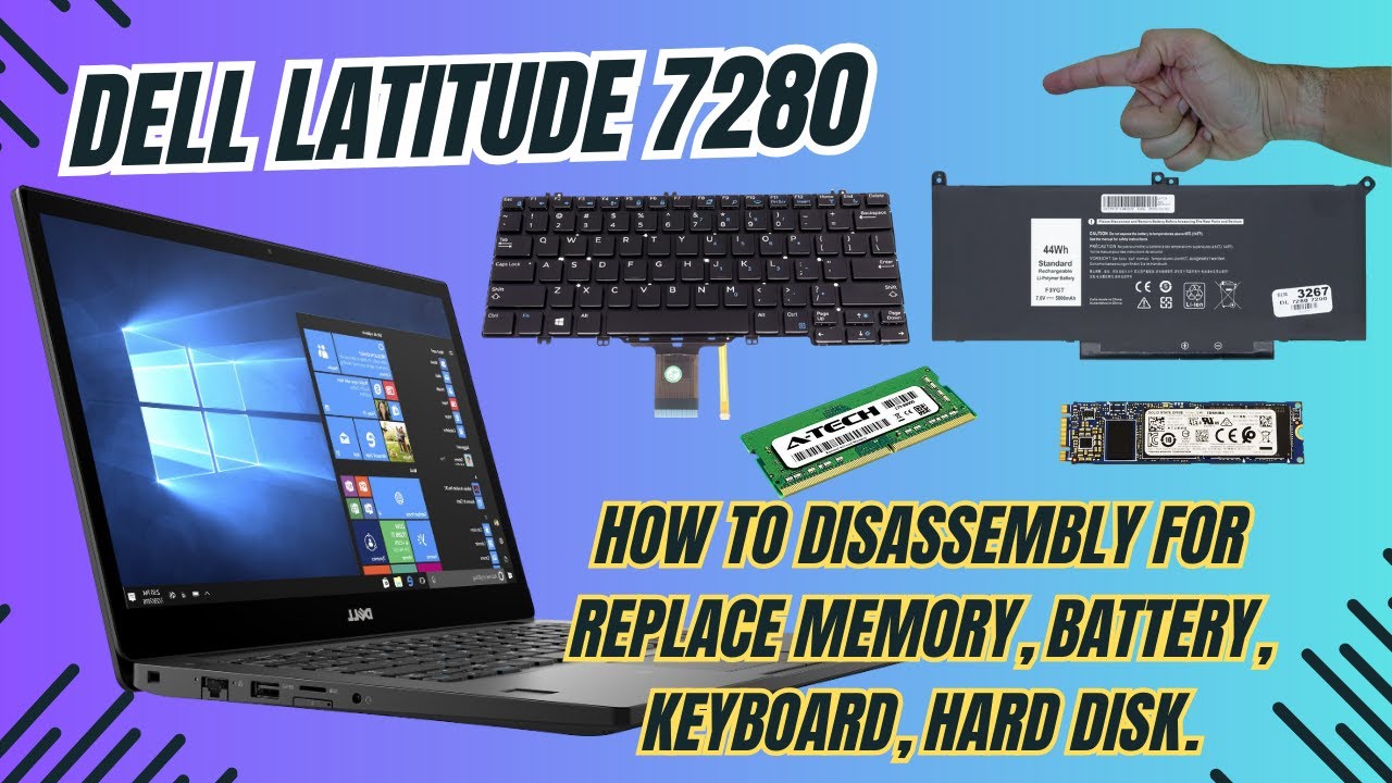 DELL Latitude 7280 FULL Disassembly, Battery, keyboard, Hard Drive, Memory.
