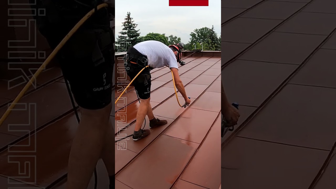 MALUJ PRO! Renowacja dachu z blachy, malowanie dachu natryskowo | DOMINIK MALUJE  #diy #satisfying