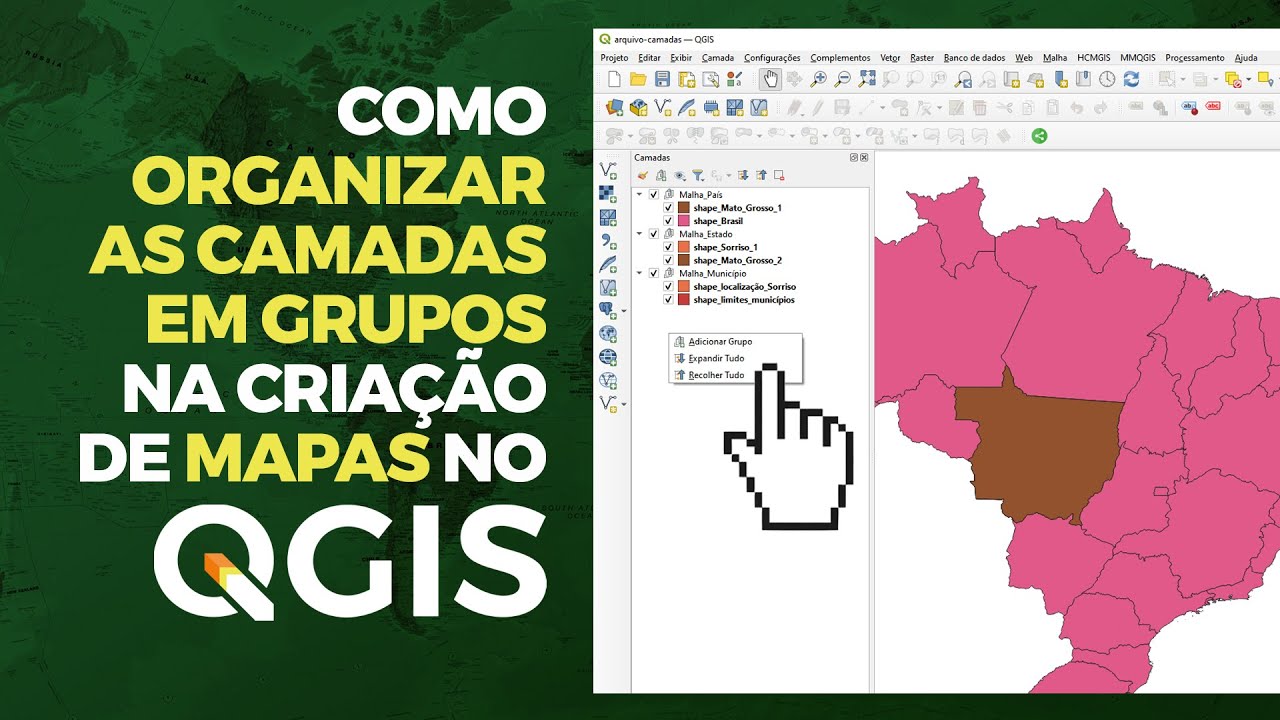 [Aula2] Como Organizar Camadas em Grupos para Criação de Mapas no #QGIS - Mini Curso de QGIS Básico