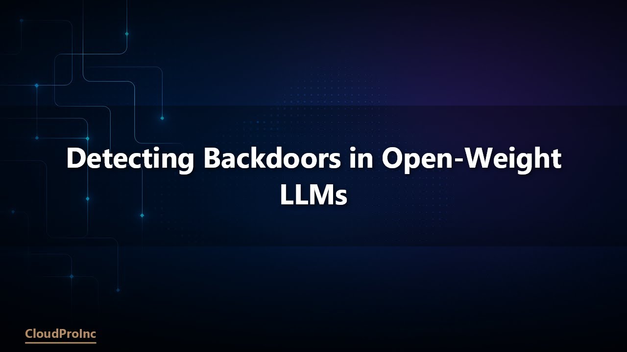 Detecting Backdoors in Open-Weight LLMs