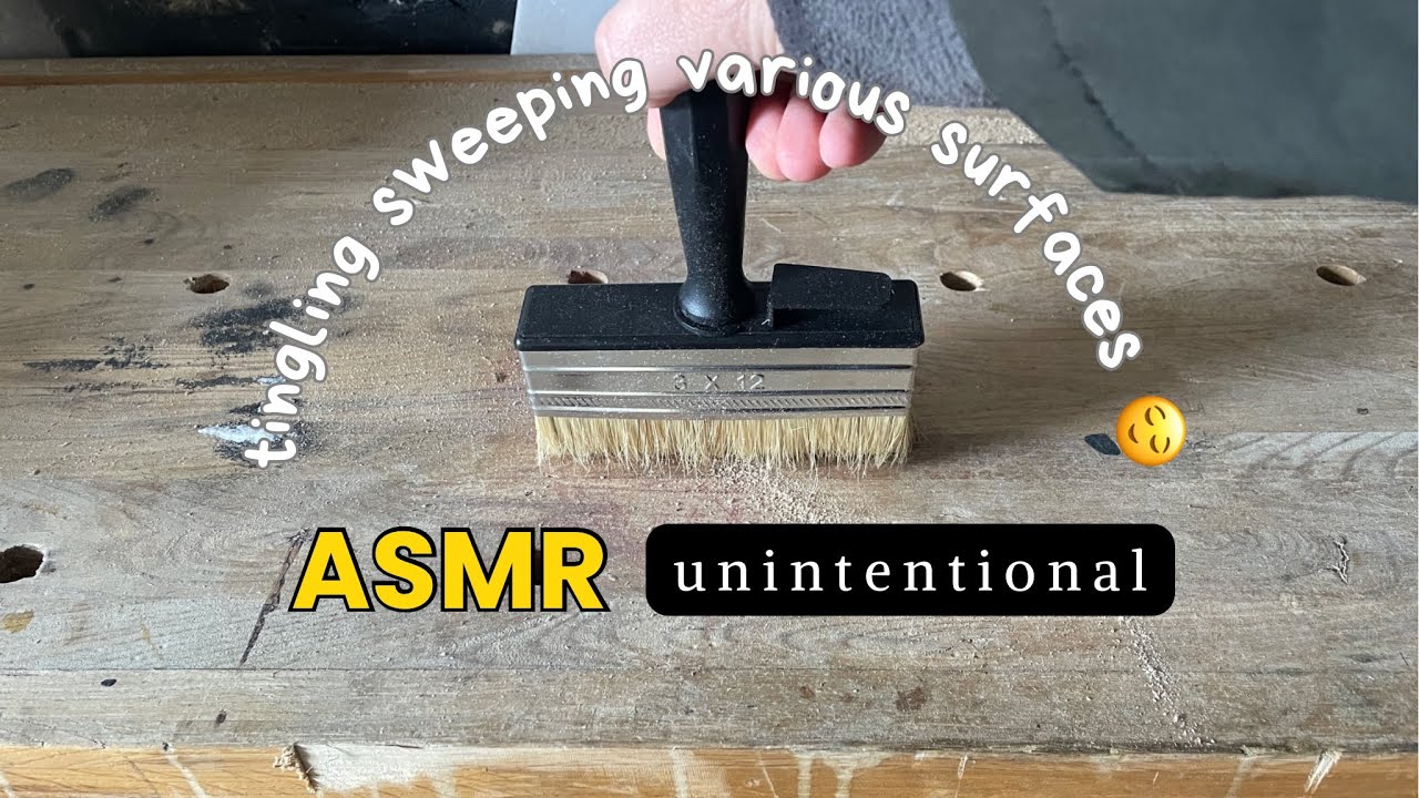 Soothing sound by mini brush, sweeping dirts debris on various surfaces, trigger tingles & sleep 💤