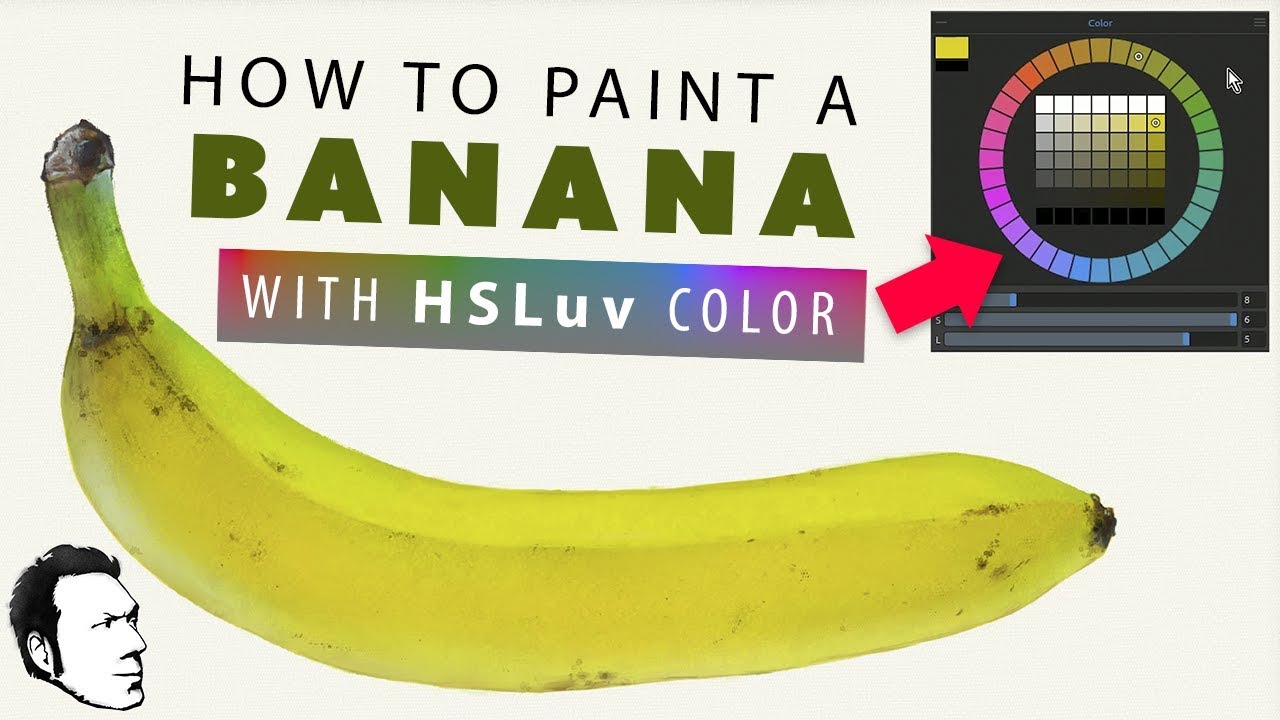How to Paint a BANANA with HSLuv Color - Rebelle Tutorial