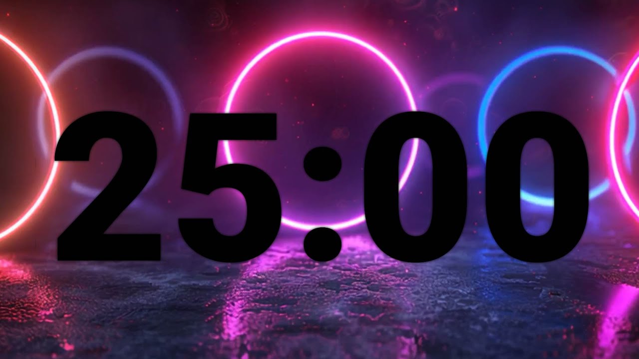 25 Minute Focus Timer ⏱️ | Retro EDM Synth Productivity