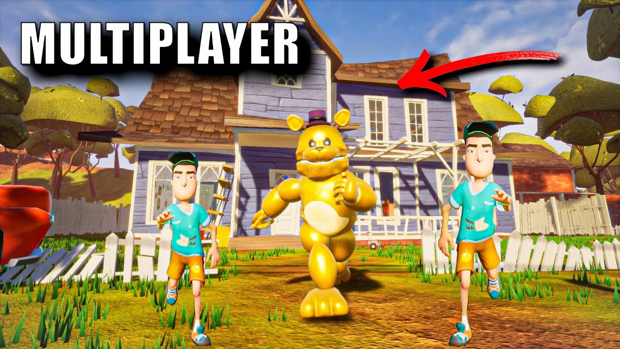 FNAF but Fast Fredbear in Hello Neighbor is MULITPLAYER..