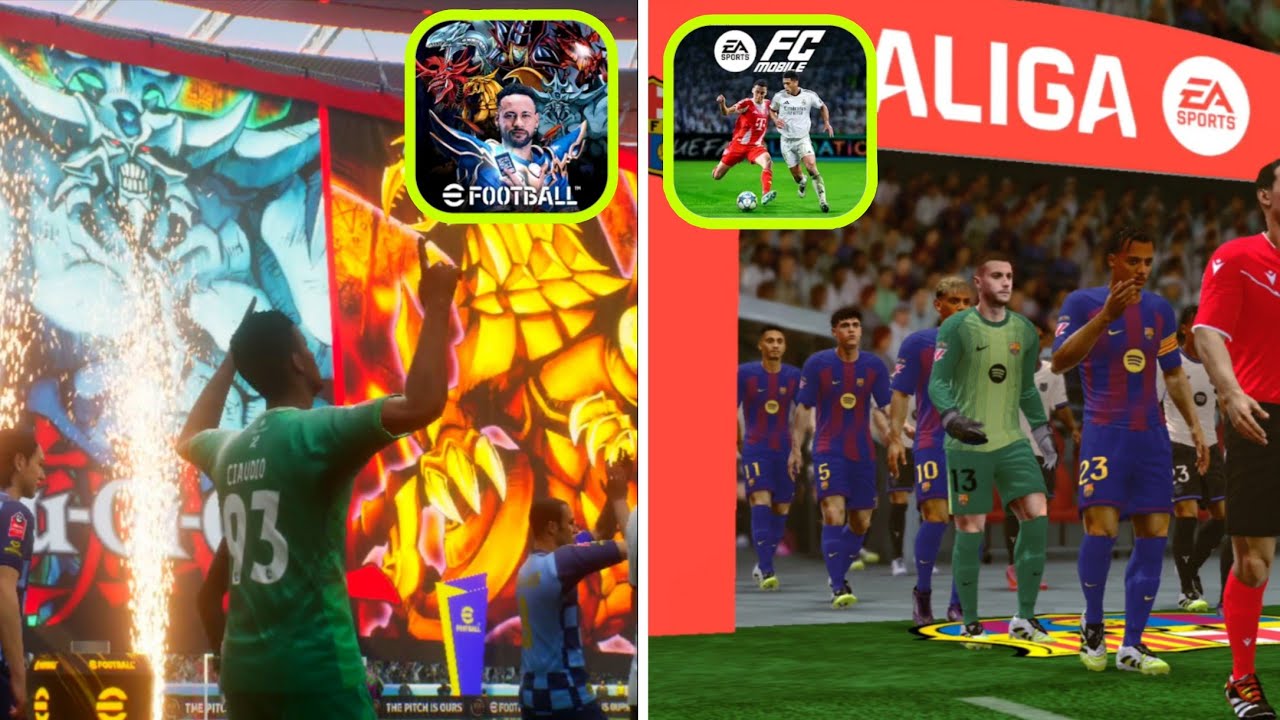 eFootball 2026 Mobile против FC Mobile 26 | Сравнение игр | Графика, анимация, заставки