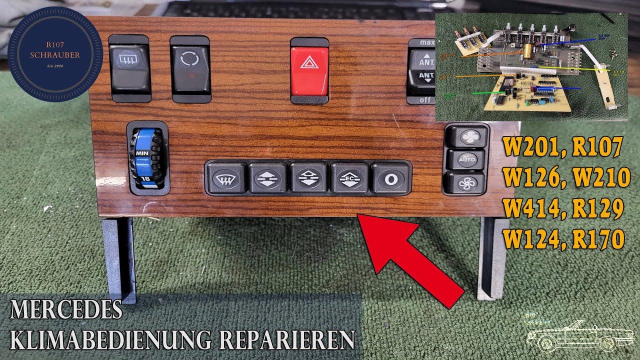 Mercedes Klimabedienung reparieren - W124, W126, W107, W201, W210, W414, R129 Klima - Steuereinheit
