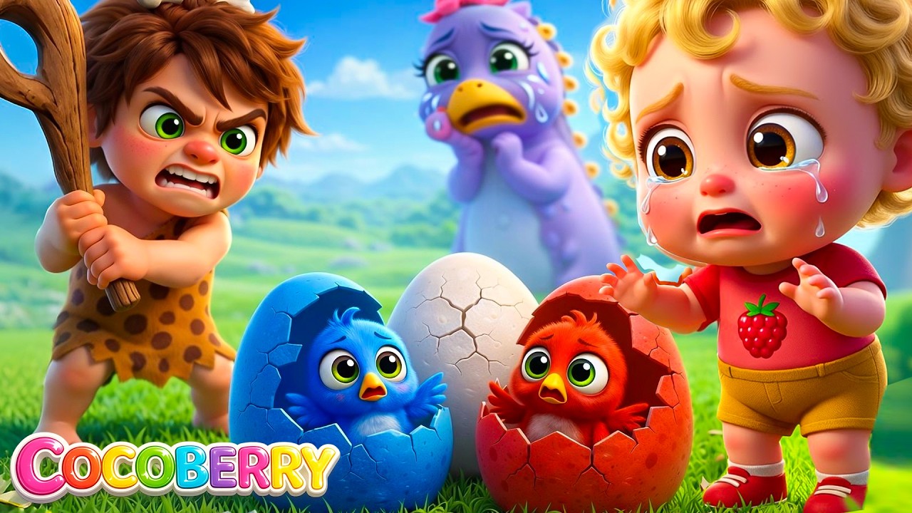 Naughty Caveman Stole Dino's Eggs! 🐣🦕Mother Dinosaur Crying! Old MacDonald | Rescue Story CocoBerry