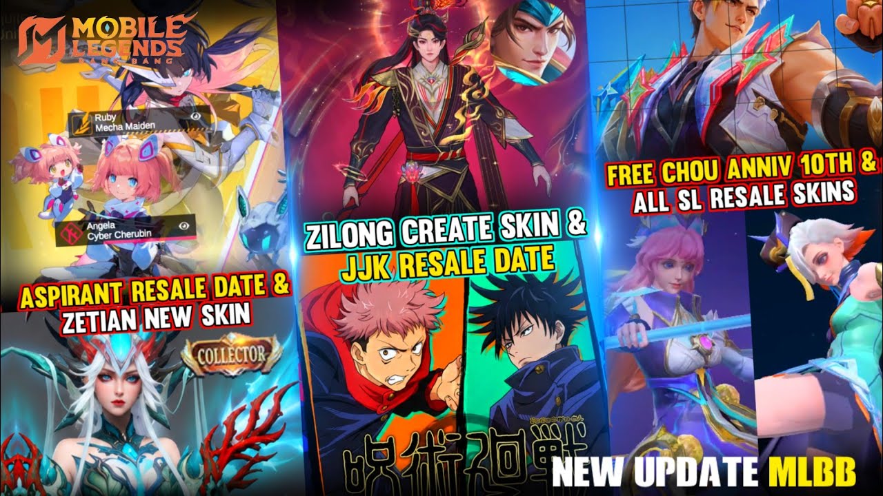 10 RESALE SL AUGUST, ZILONG CREATE SKIN, JJK & ASPIRANT RESALE DATE RELEASE, ZETIAN COLLECTOR SKIN