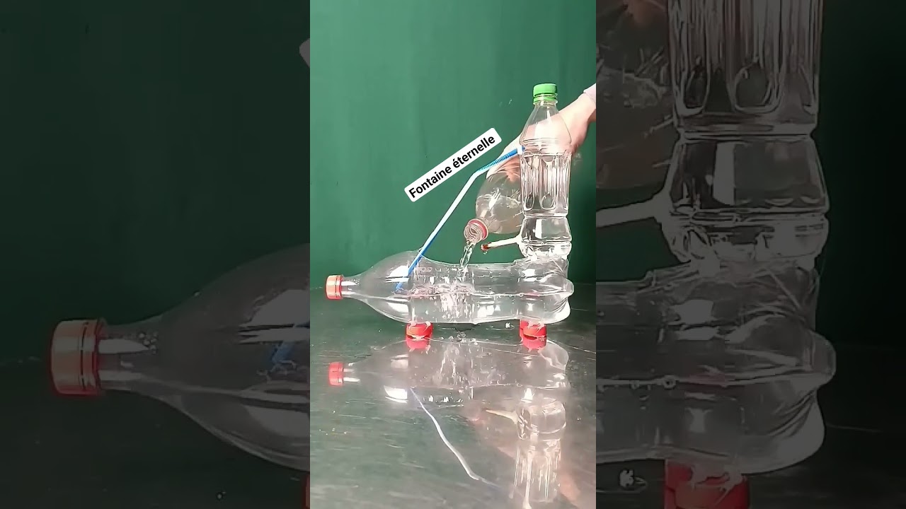 fontaine &eacute;ternelle intelligente, sans &eacute;lectricit&eacute;, utilisant des bouteilles en plastique