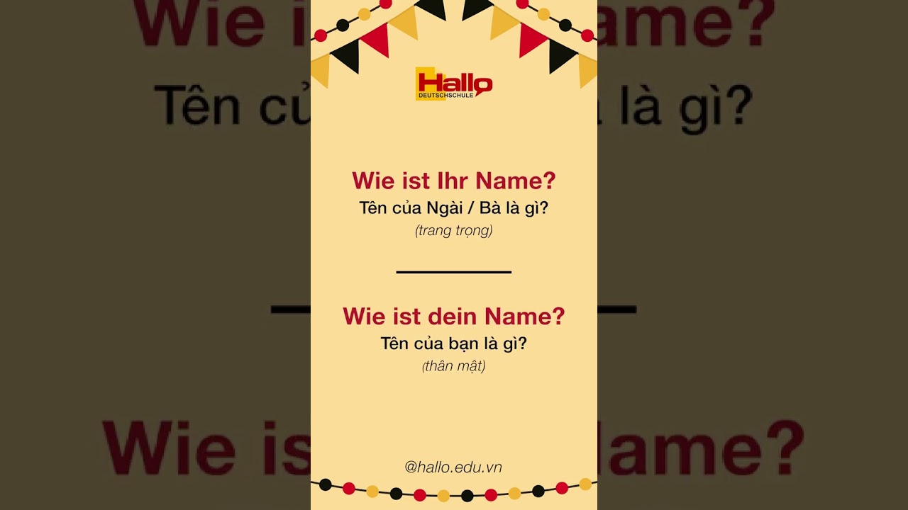 Hỏi, đ&aacute;p t&ecirc;n bằng tiếng Đức#hallo#tiengduchallo#tiengduc#hoctiengduc#tiengducdidong#learngerman#lear