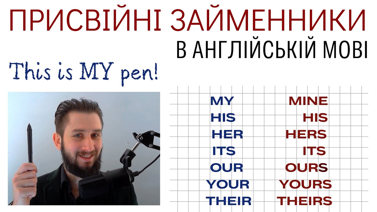 УРОК 30. ПРИСВІЙНІ ЗАЙМЕННИКИ В АНГЛІЙСЬКІЙ МОВІ. ДЕТАЛЬНО