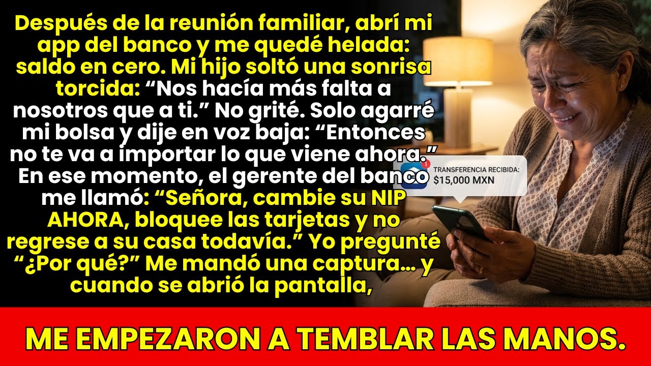 Tras la reunión familiar, mi hijo vació mi cuenta… y el banco: “Cambie el NIP YA”