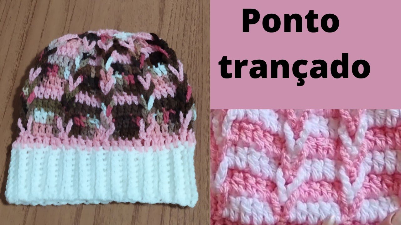 ⛄ Gorro de croche com pontos trançado #gorrodecroche