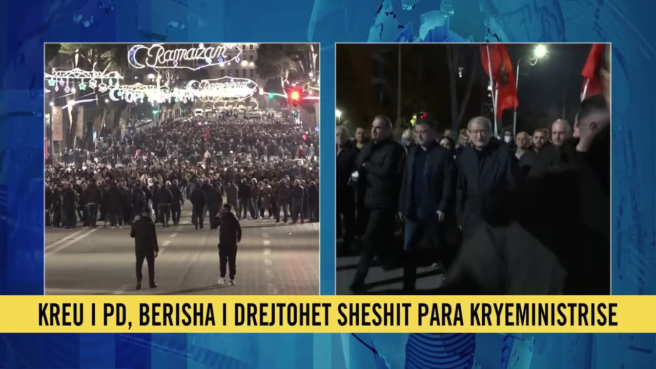 Opozita marshon ne bulevardin ''Deshmoret e Kombit''