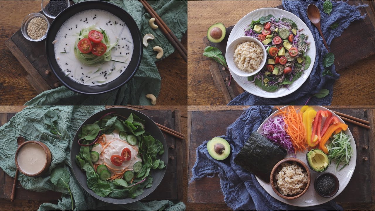 현미밥 생채소 밀프렙 아이디어 | 4 Healthy Meal Prep Ideas!