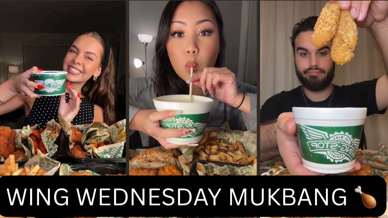WILD WING WEDNESDAY MUKBANG!🍗🤤 #tiktok #mukbang #asmr