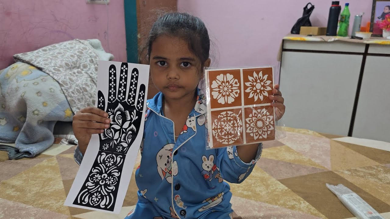 Darshika Ne Lagai Sticker Se Sundar Mehndi✨️🤗🤑||  @darshimeena 