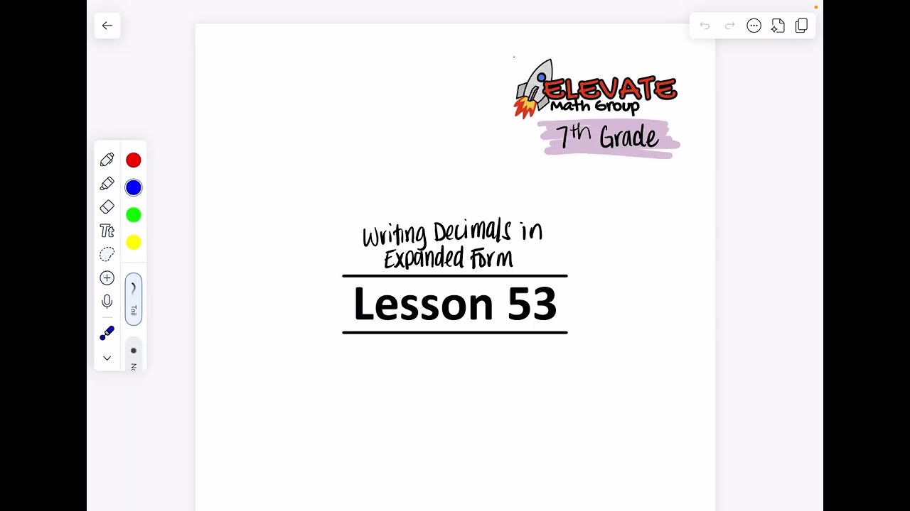 7th Grade Elevate Lesson 53