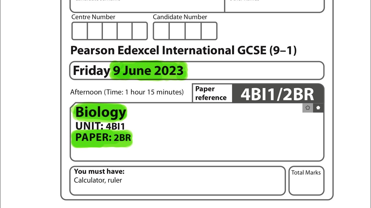 IGCSE | Biology | Paper 2BR | June 2023 | Pearson Edexcel