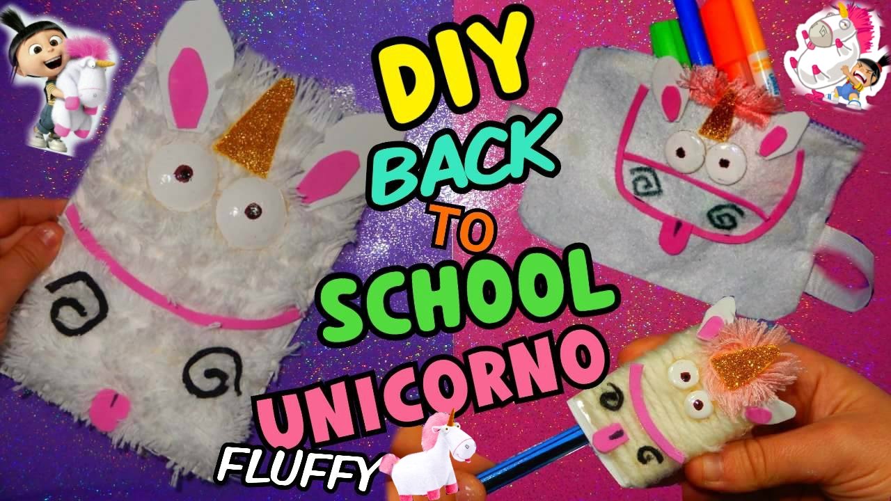 QUADERNO UNICORNO FLUFFY,ASTUCCIO E TEMPERINO (DIY BACK TO SCHOOL UNICORN FLUFFY) Iolanda Sweets