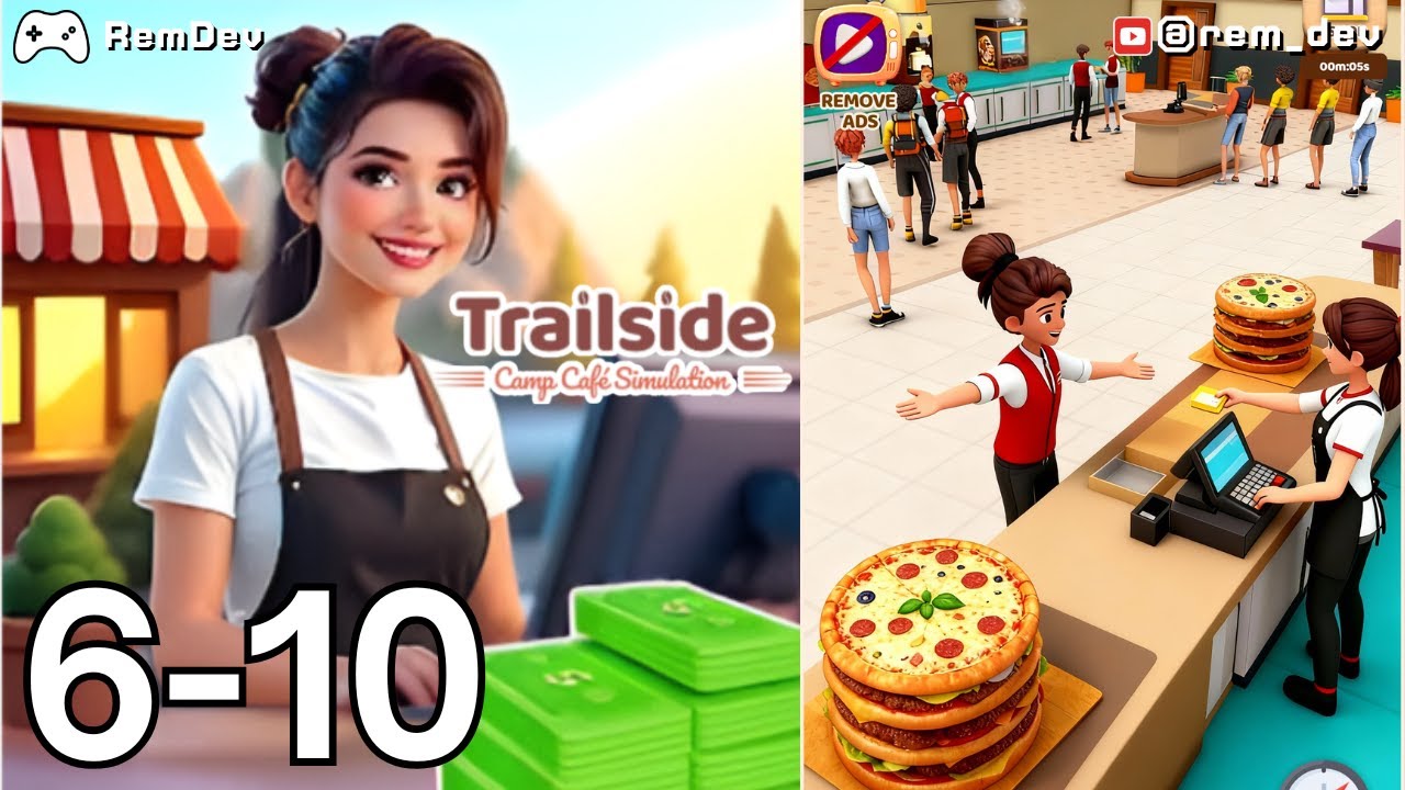 My Pizza Trailside Camp Cafe Simulation Game Levels 6-10