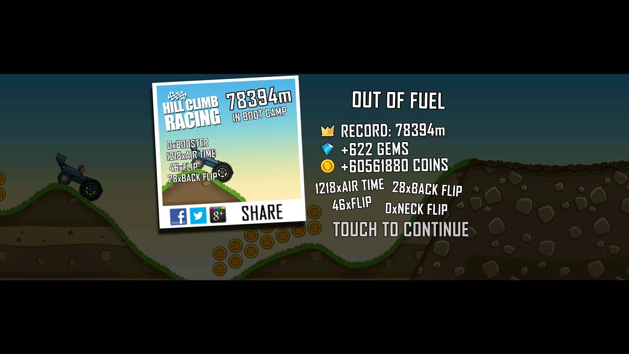 [Stage WR] Hill Climb Racing: Garage Race Car + Boot Camp 78394m
