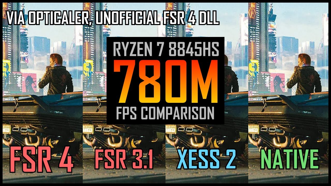 FSR4 vs FSR3.1 vs XESS on iGPU Radeon 780m (Rdna3, Windows 11, optiscaler)