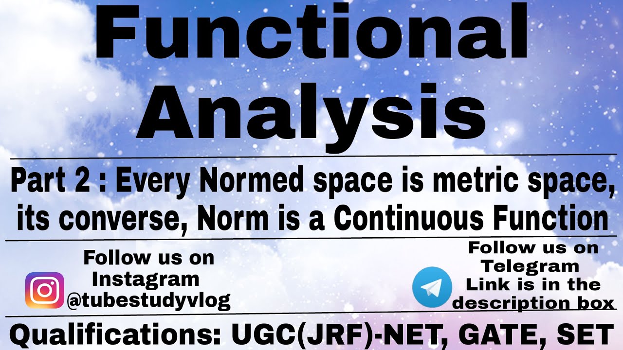 | Functional Analysis | Part-2| Every Normed space is metric space | Norm is a Continuous function |