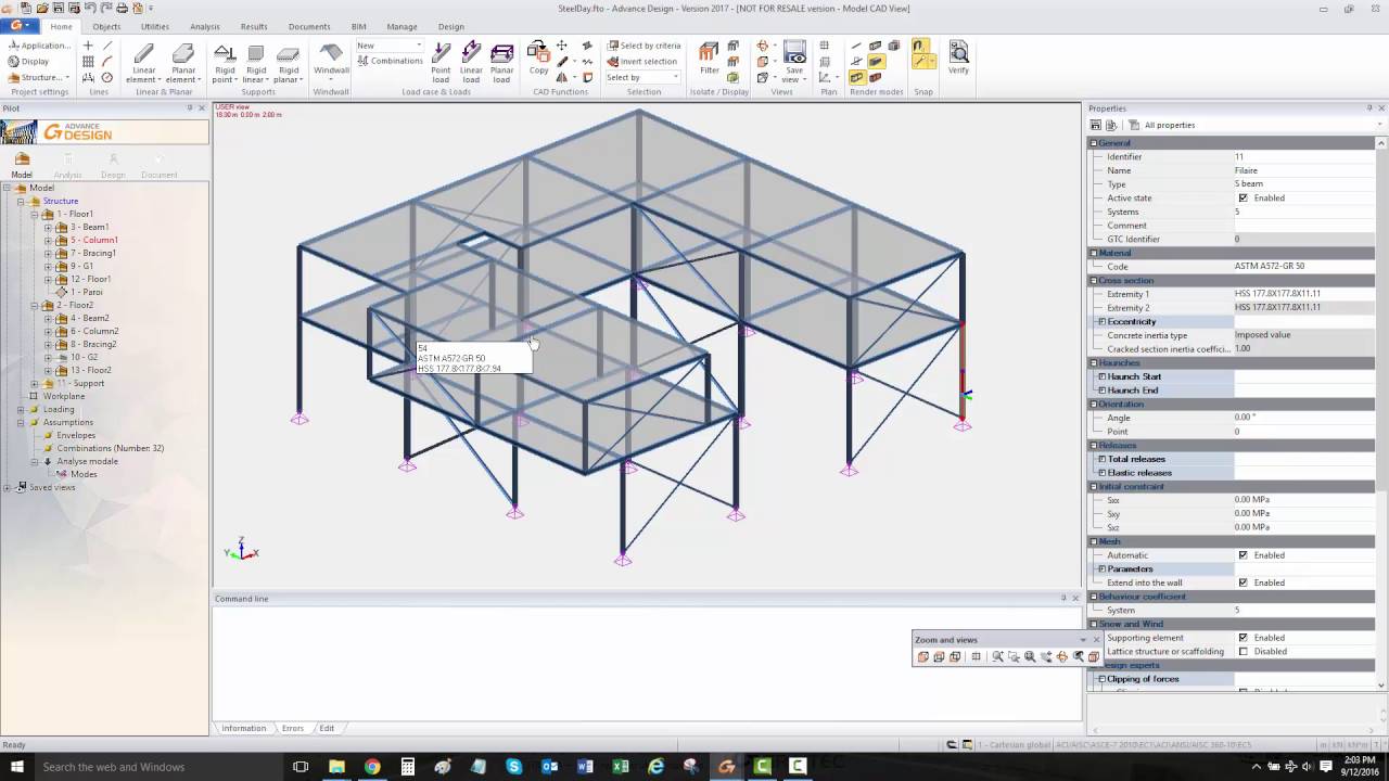 Advance Design 2017, logiciel d'analyse & calcul de structures par éléments finis  - Webinaire 1