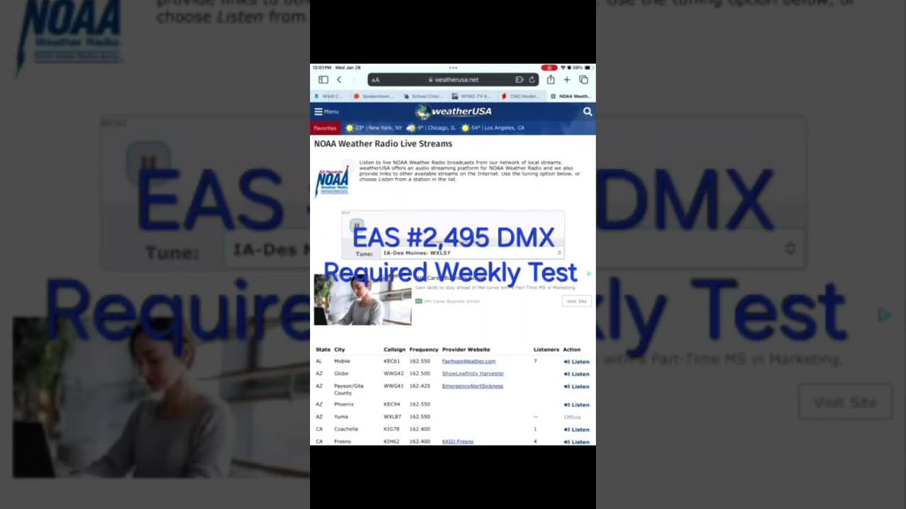 EAS #2,493-2,497 Required Weekly Tests 1/28/26