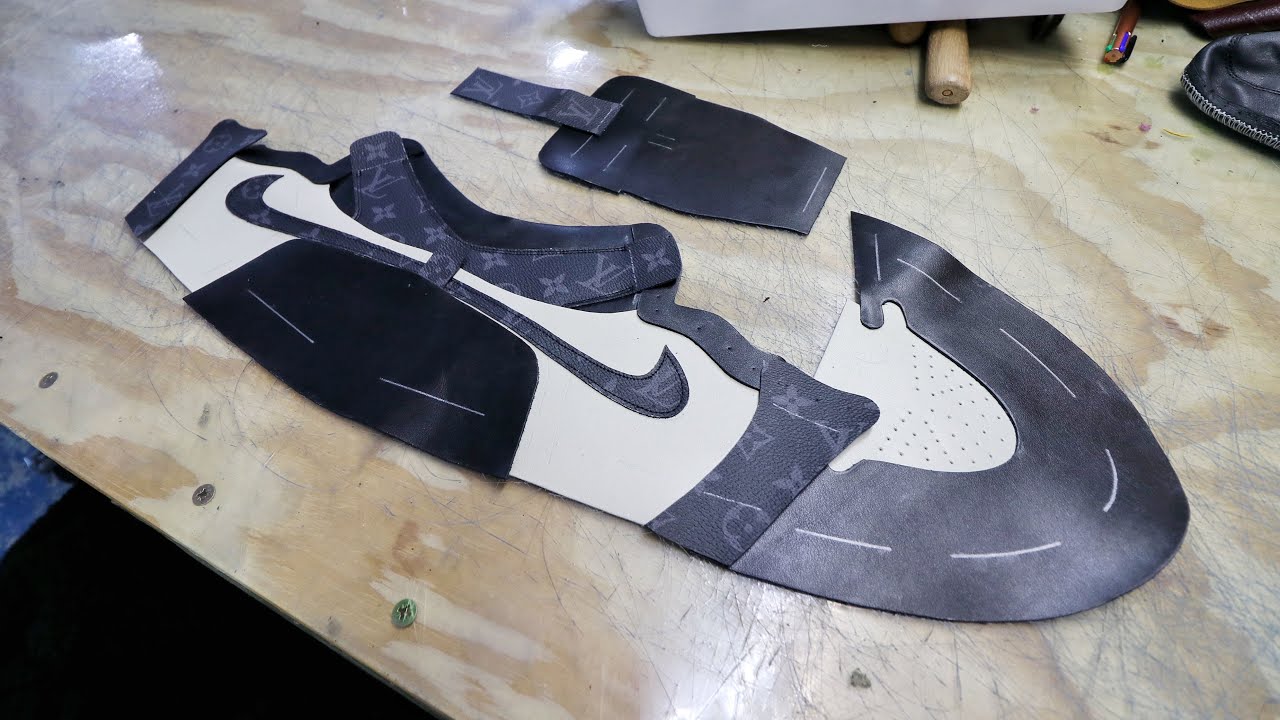 Making Jordan 1's from SCRATCH! Using REAL Louis Vuitton! DAY 2