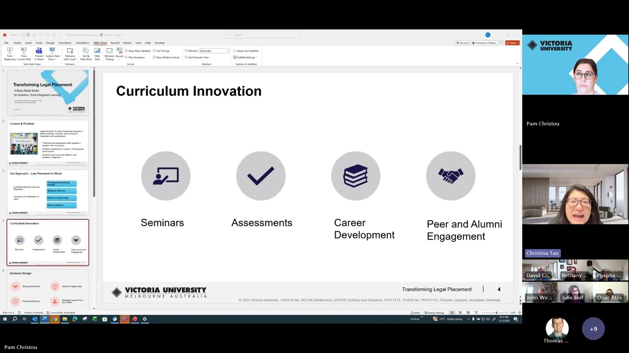 Assessing the effectiveness of block mode legal placements in enhancing work-integrated learning