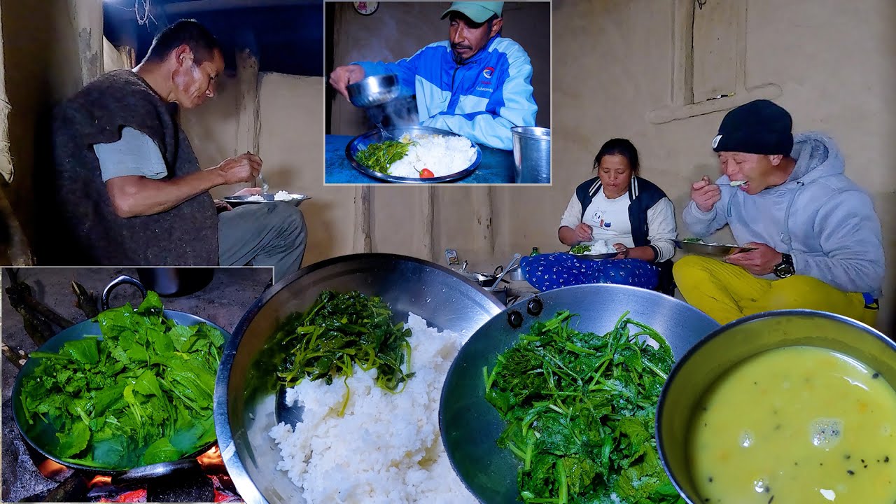 village vegetable dinner with CALL brother & FOX uncle in our farm house || village dinner