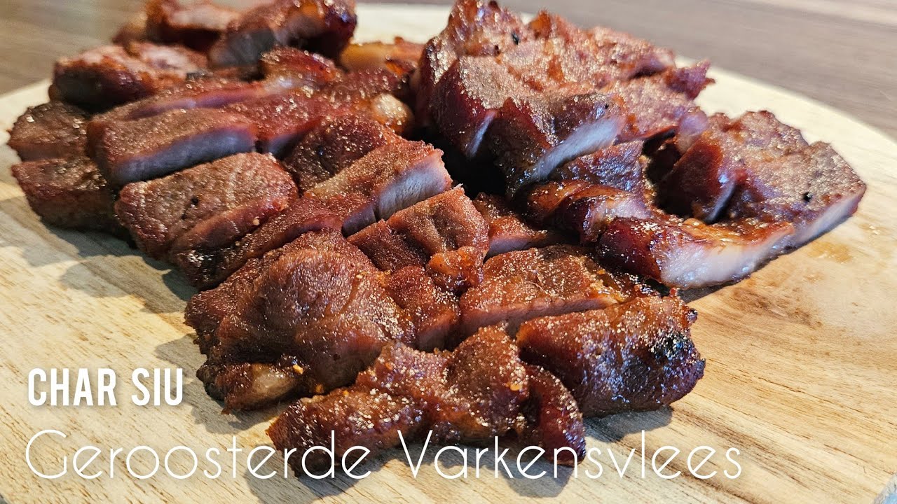char siu geroosterde varkensvlees maken zoals de afhaal chinees recept|chasieuw roasted pork recipe|