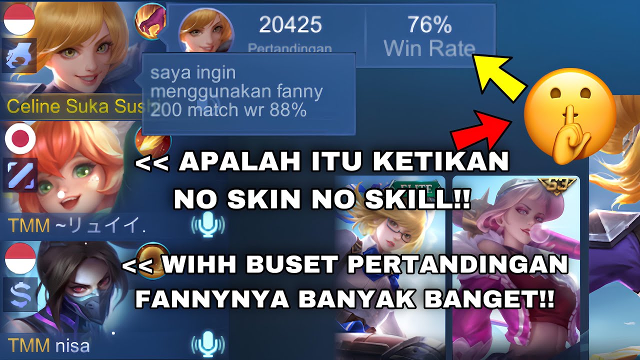 AKU IKUT BERMAIN DI RANDOM LOBY(PART13) REAKSI DUO CEWE ON MIC MELIHAT FANNY 20 RIBU MATCH…🤣☠️