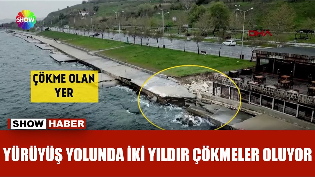 Çöken sahil yolu tehlike saçıyor