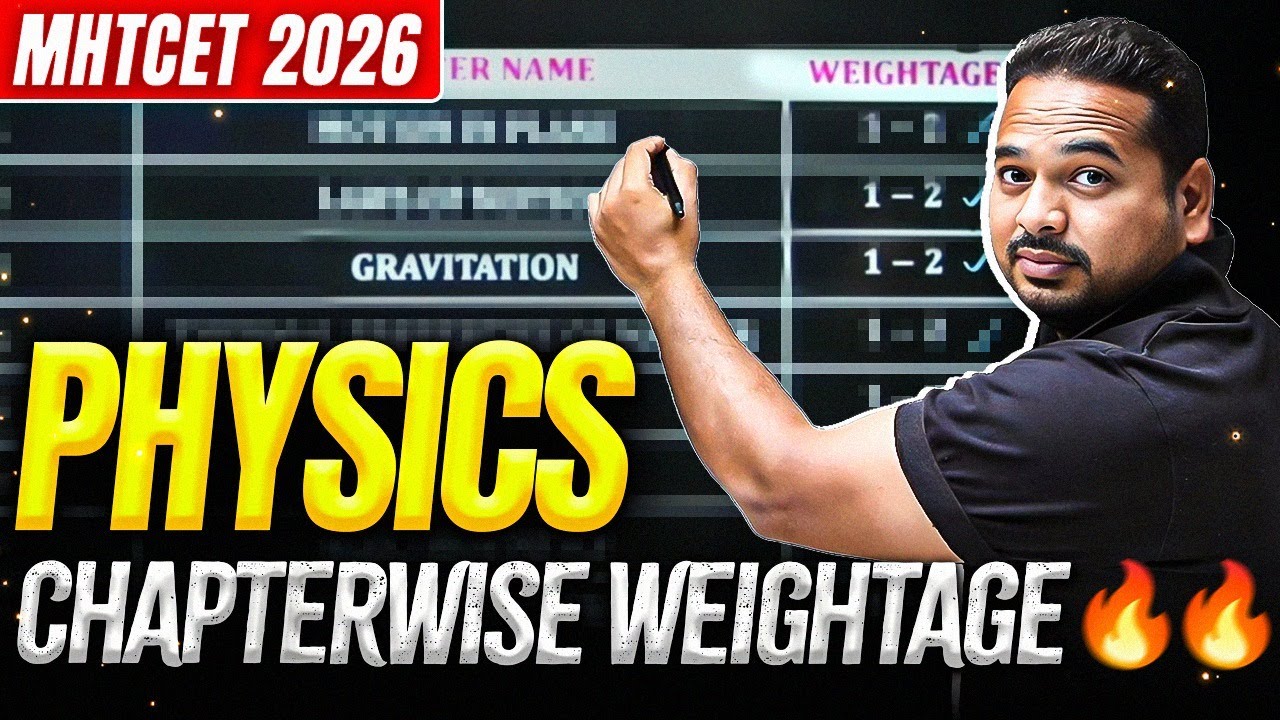 MHT CET Physics Chapter Wise Weightage 2026 | Physics Analysis & Important Chapters MHTCET 2026
