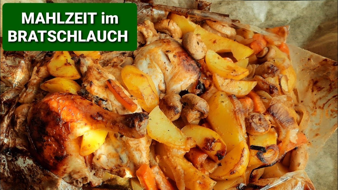 Zartes Hähnchen mit Kartoffeln im Bratschlauch / Обед в рукаве, быстро и вкусно