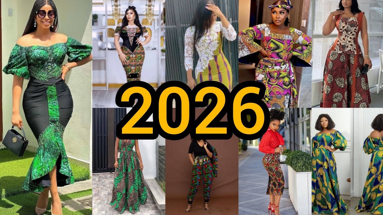 Новейшие модели платьев из ткани анкара 2026 года для женщин / Идеи модных стилей / Потрясающие м...