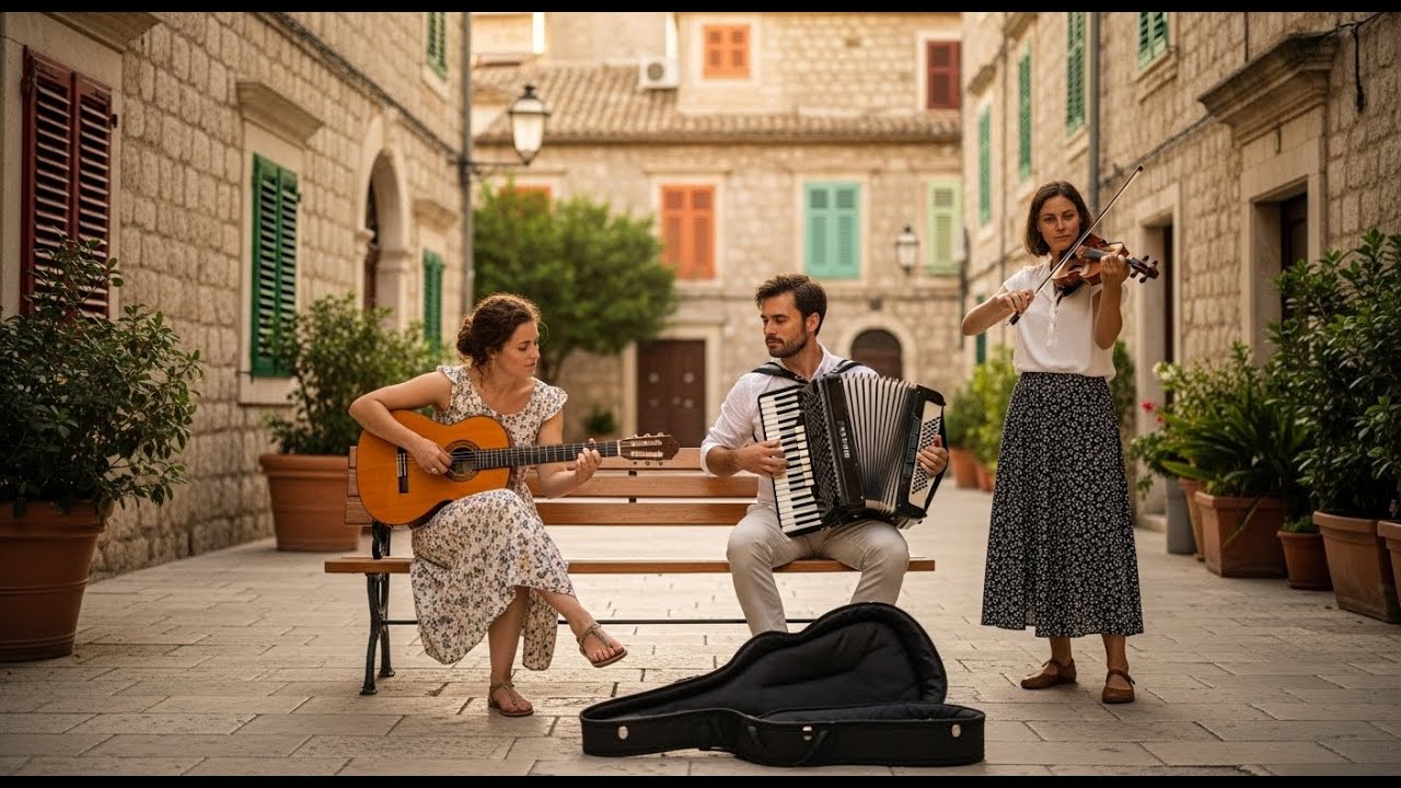Mediterranean Evening Vibes Soft Bossa Nova with Accordion and Spanish Guitar Chill