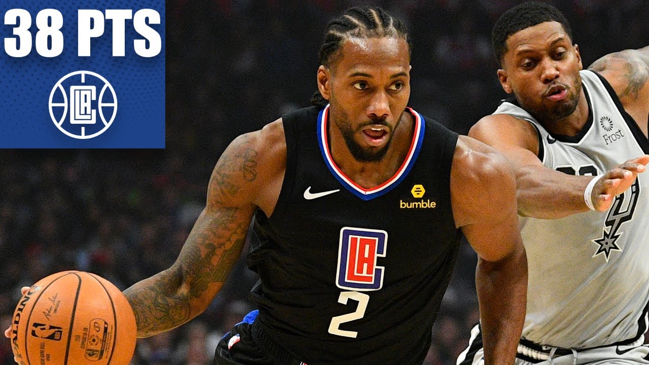 Kawhi Leonard dominates with 38 points against the Spurs | 2019-20 NBA Highlights