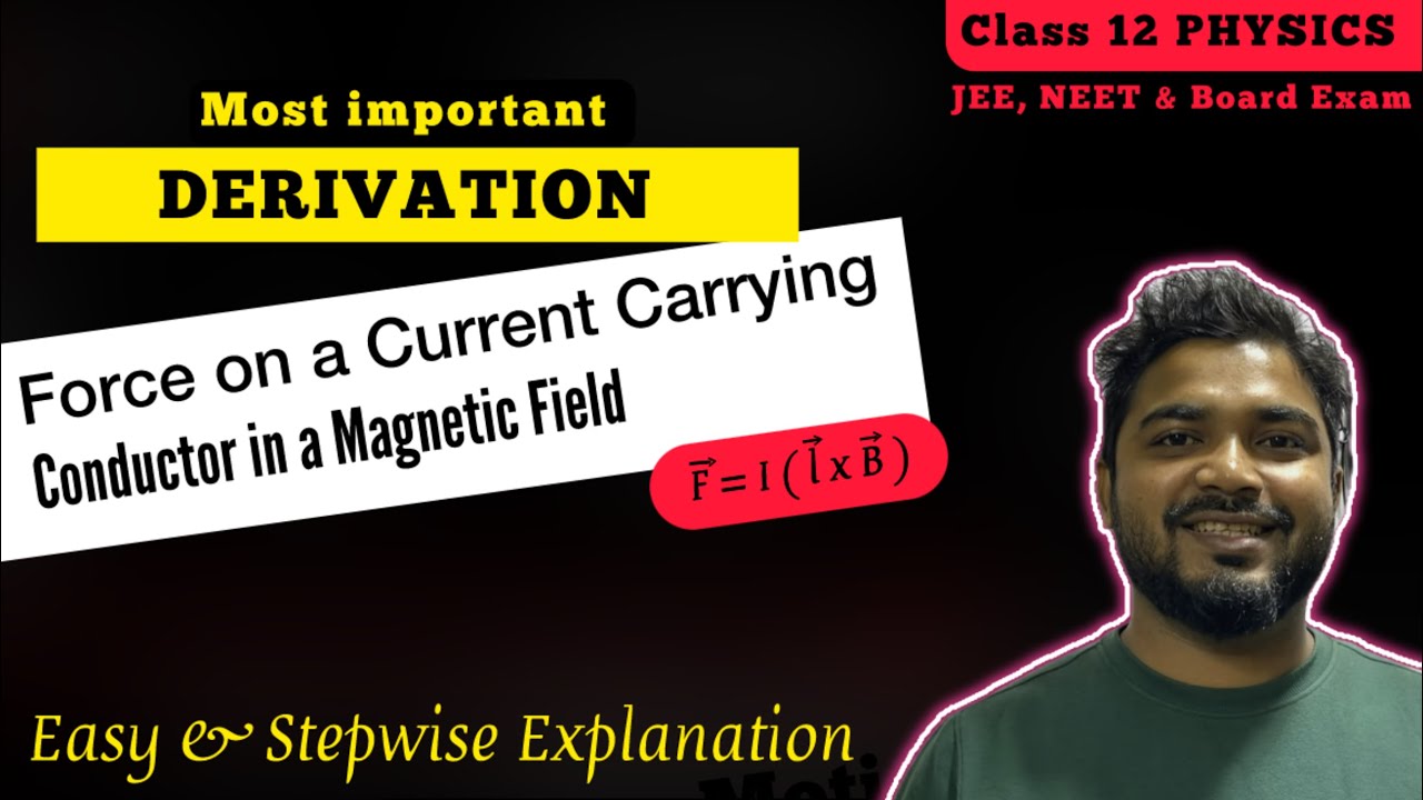 Derivation || Force on a current carrying conductor in a magnetic field ||Class 12 physics chapter 4