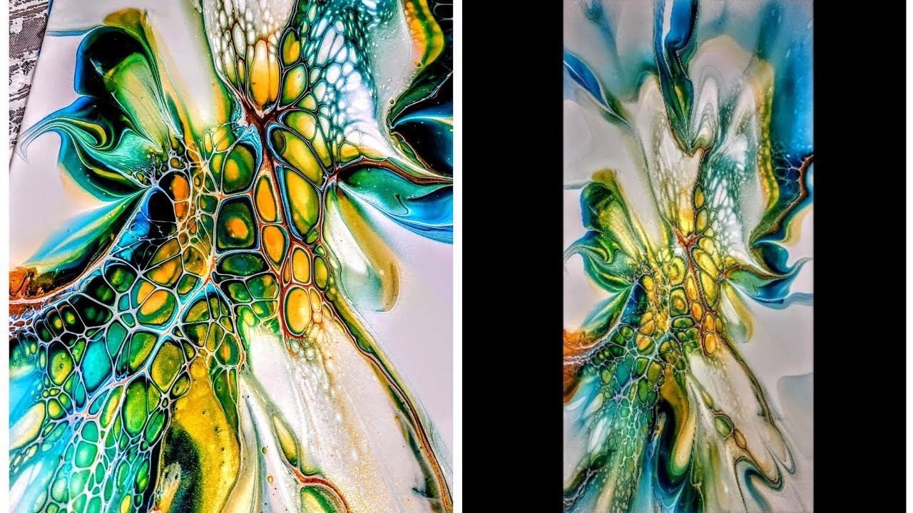 Acrylic Pour ~ Stretched Bloom ~ Fluid Abstract Art #tlp #acrylicpouring