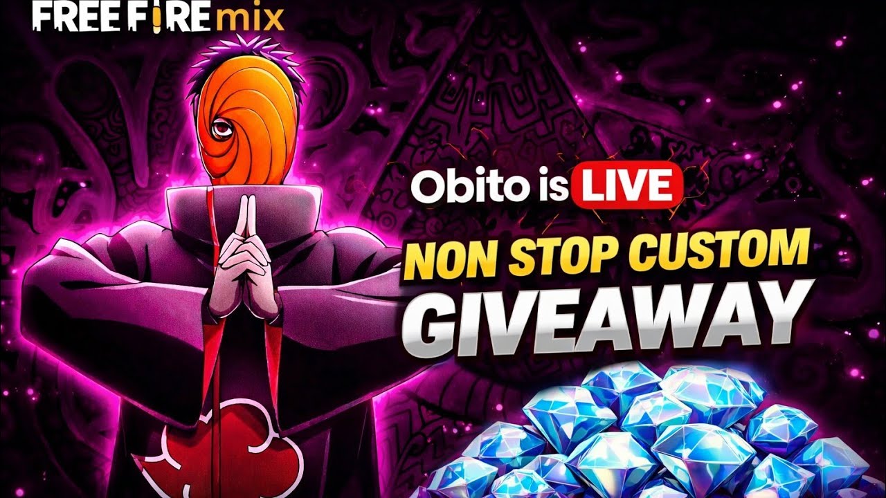 Obito is live 🔴  non stop giveaway 😱 ll free fire live stream video
