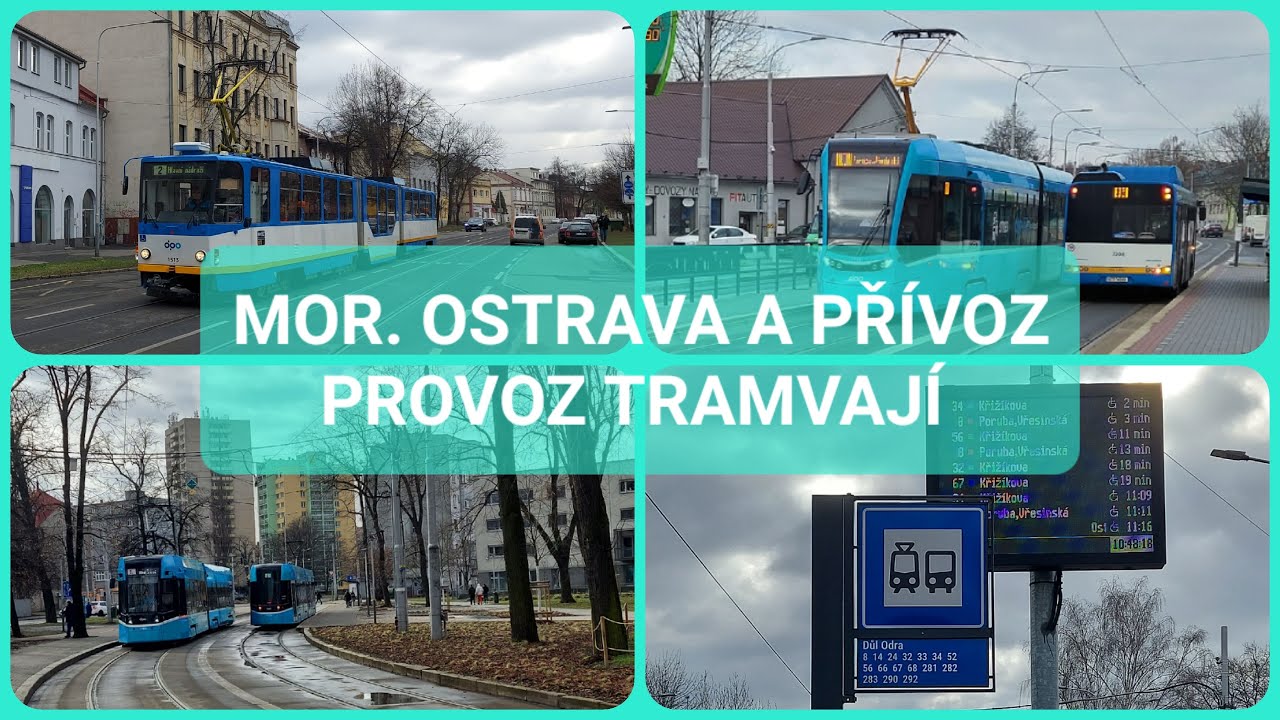 Moravská Ostrava a Přívoz: dopolední provoz tramvají