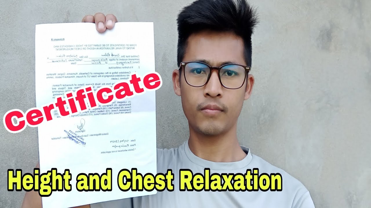 Height and Chest Relaxation Certificate kaise banate hai, Relaxation Certificate how to make process