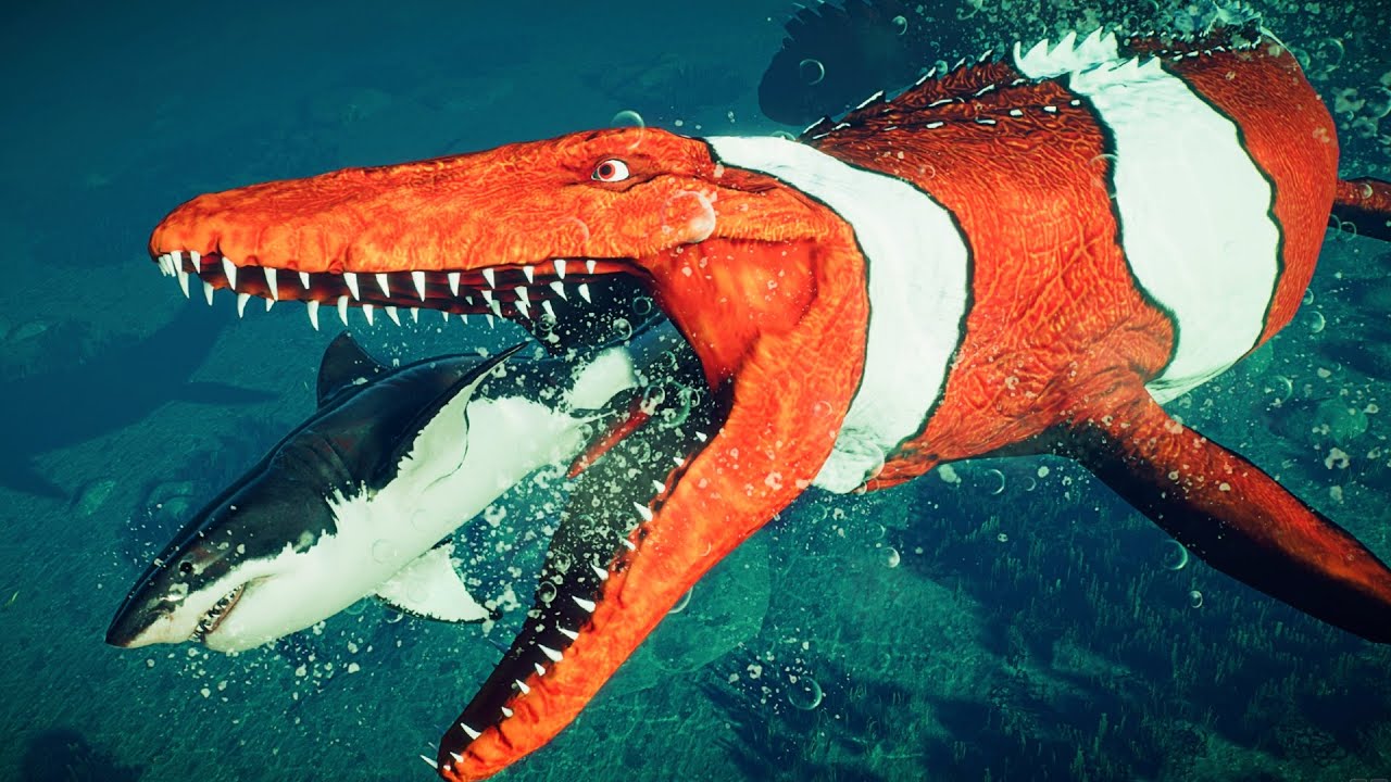 Mosasaurus Hunting Great White Shark  | Jurassic World Evolution 2