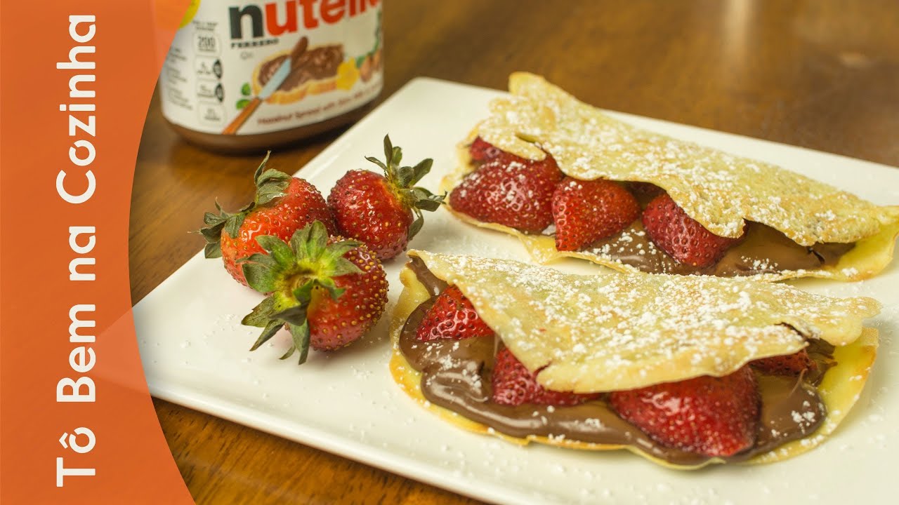 CREPE DE NUTELLA COM MORANGO - Receita de crepe com nutella (Episódio #61)