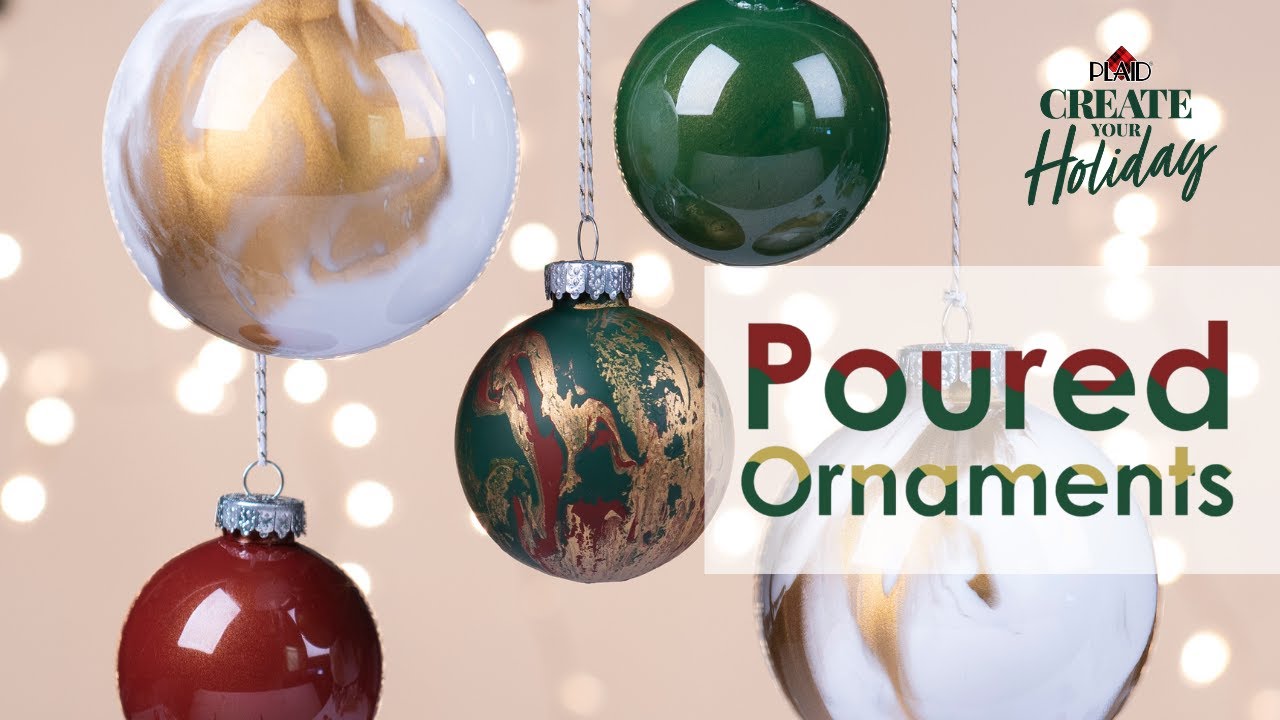 FolkArt & Treasure Gold Paint Poured Ornaments