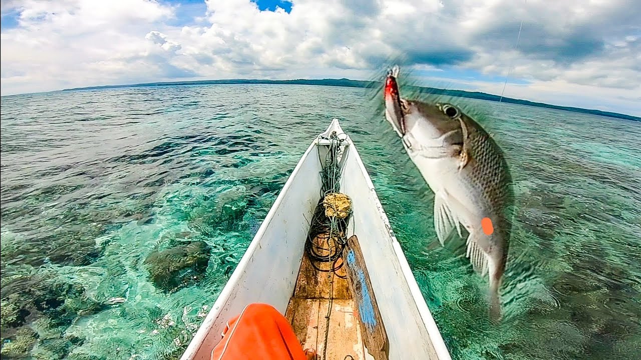 PANEN IKAN KETAMBAK LIPS EMPEROR  DENGAN TEKNIK MANCING CASTING DIKARANG DANGKAL